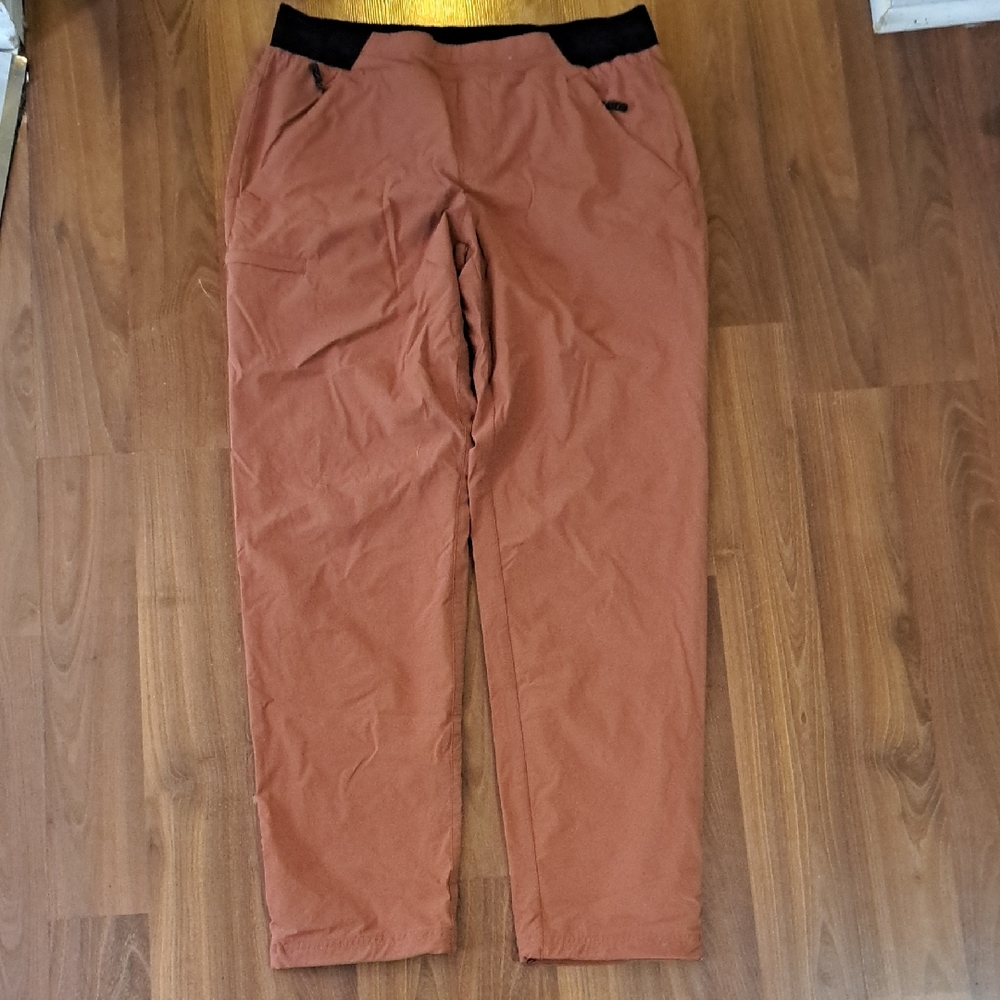 Rust Casual Joggers with Black Elastic Waistband